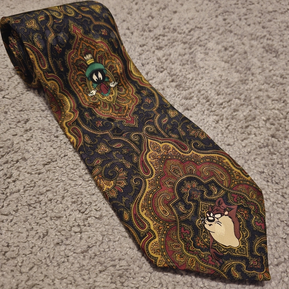Vintage 90's  silk Looney Tunes tie
